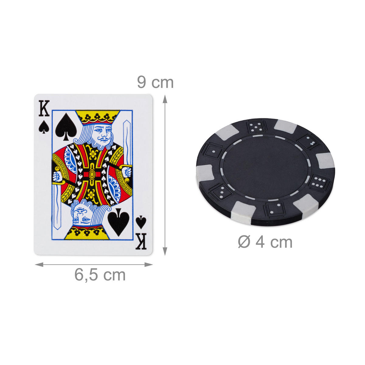 POKERSET Silber 300er-Set Alu-Koffer - Multicolor, Kunststoff/Metall (38/7cm) - Relaxdays