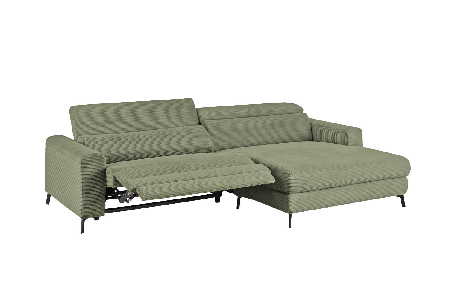 Kawola Ecksofa Olivgrün 282x177 cm