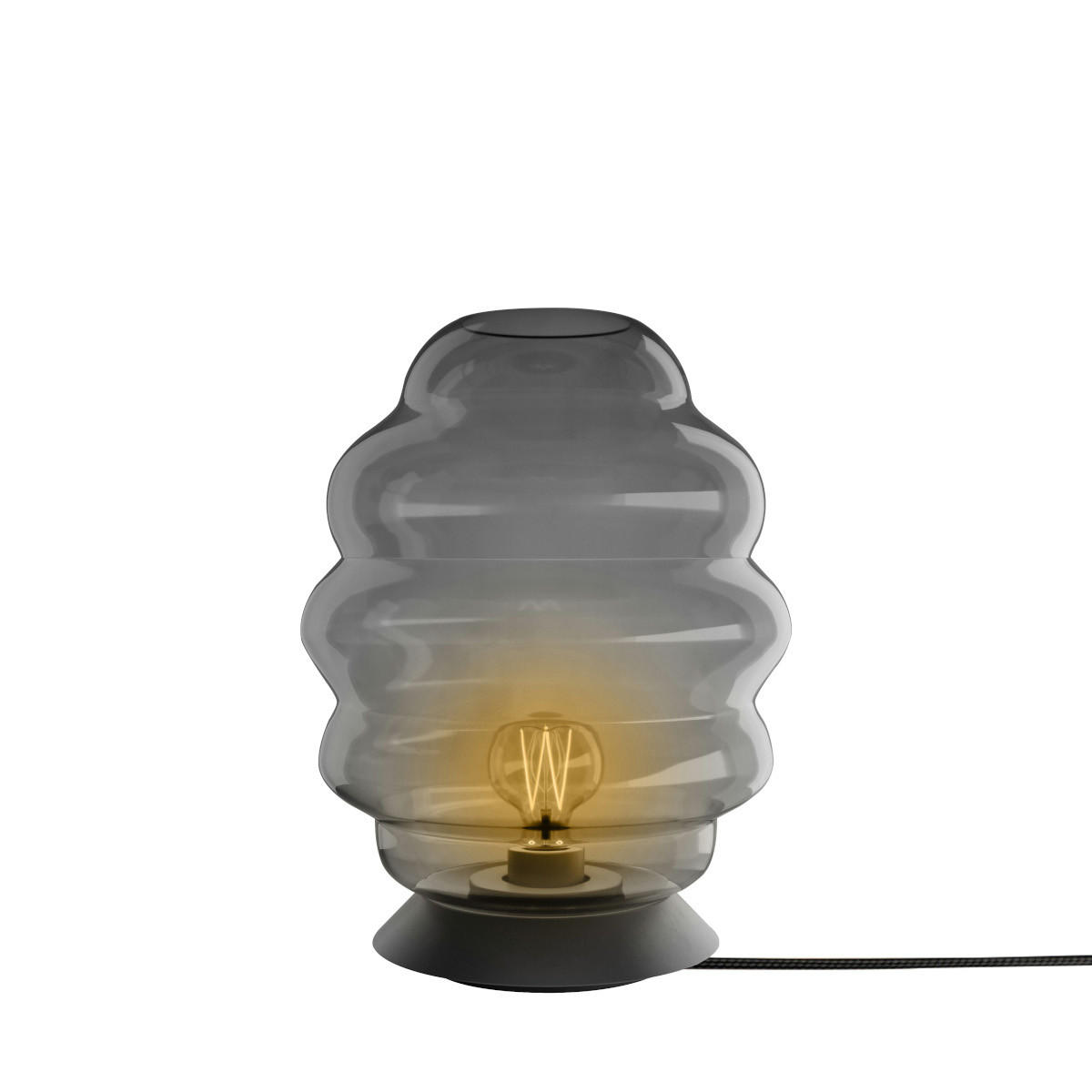 TISCHLAMPE Velo Rauch Ø 25cm - Grau, Glas (25/25/31cm) - s.luce