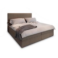 BOXBETT PISA 160x200 cm mit Matratze und Topper - Beige - Hellbraun, Holz (160/200cm) - MASSENO