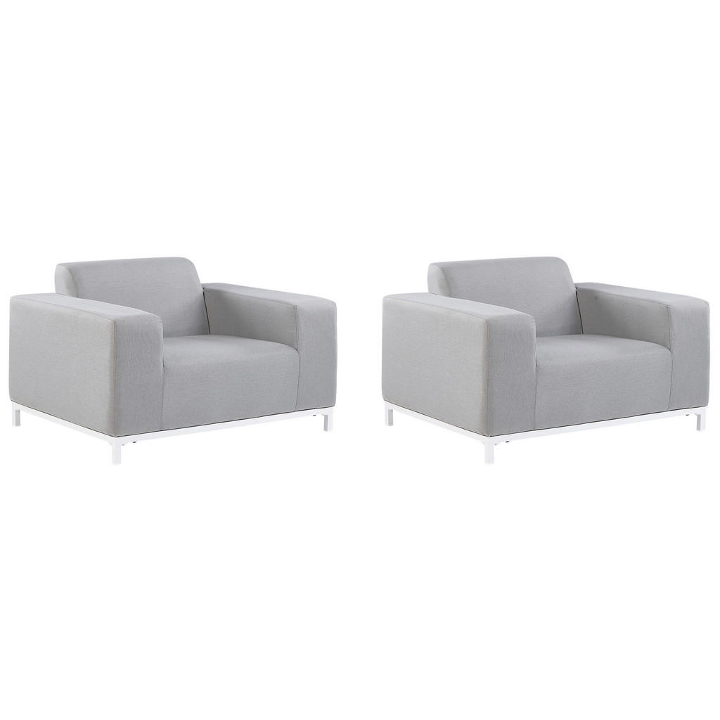 FOTOLIU set de 2 tapițerie gri deschis/alb cadru Rovigo