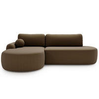 ECKSOFA Aurio O Bouclé-Stoff Braun Links - Braun, Holz/Textil (271/177cm) - Graingold