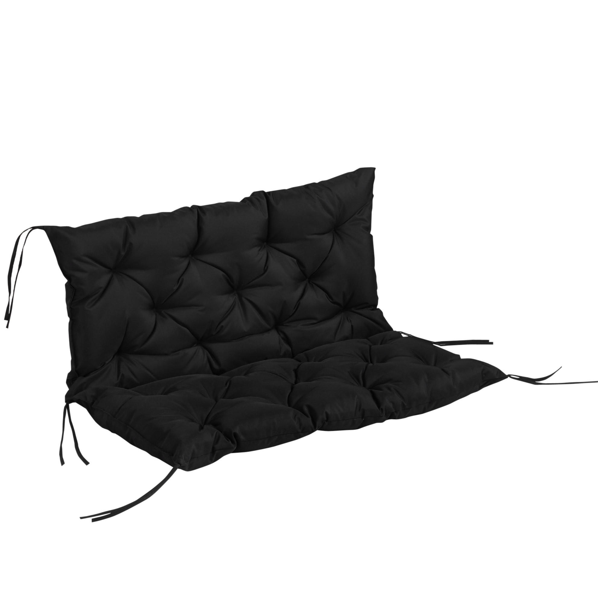 BANKAUFLAGE aus Polyester 100x98x8 cm in Schwarz mit 6 Bändern - Schwarz, Textil (98/8/100cm) - Modfu