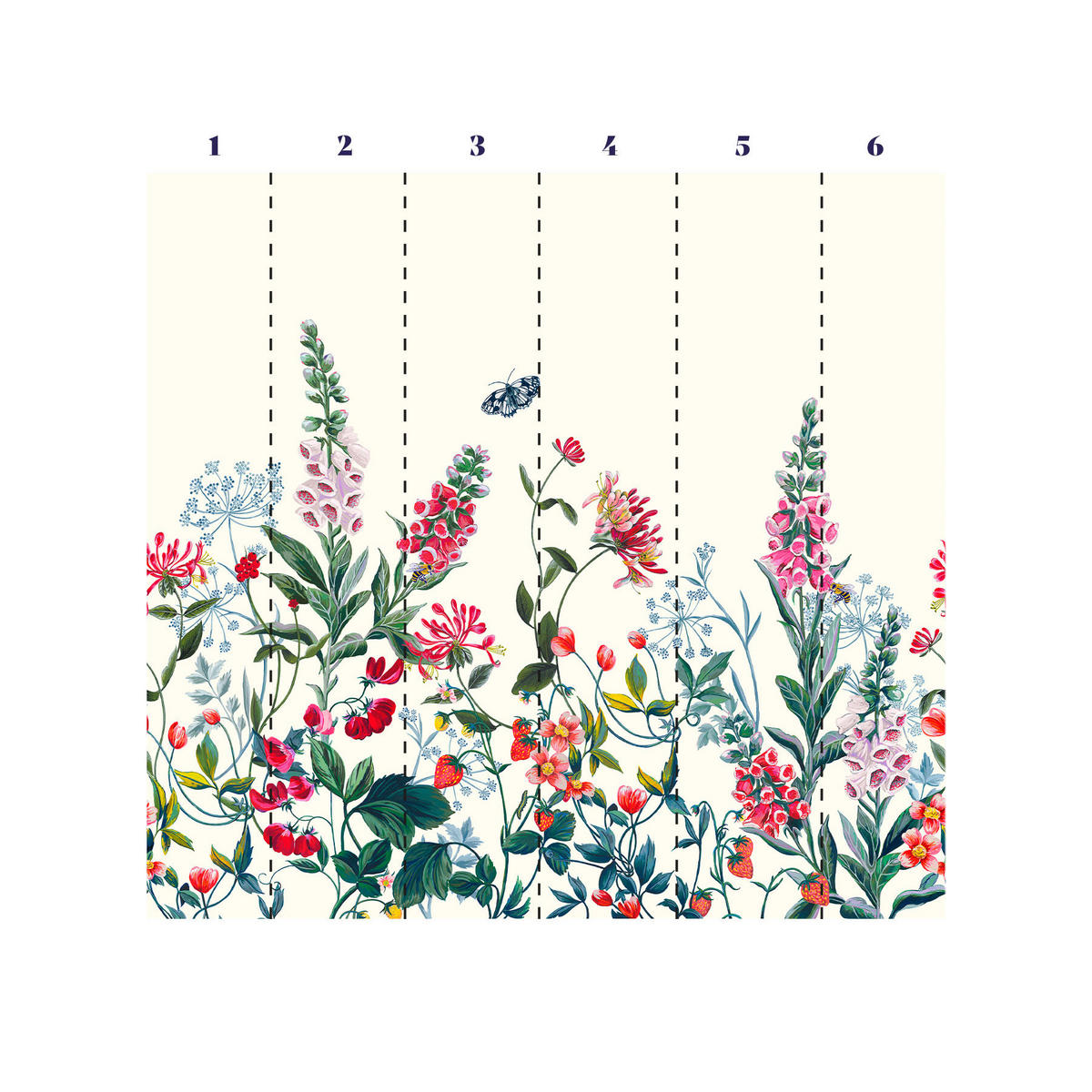 FOTOTAPETE - Bienenfreundlicher Garten - Multicolor, Papier/Kunststoff (300/280cm) - Joules
