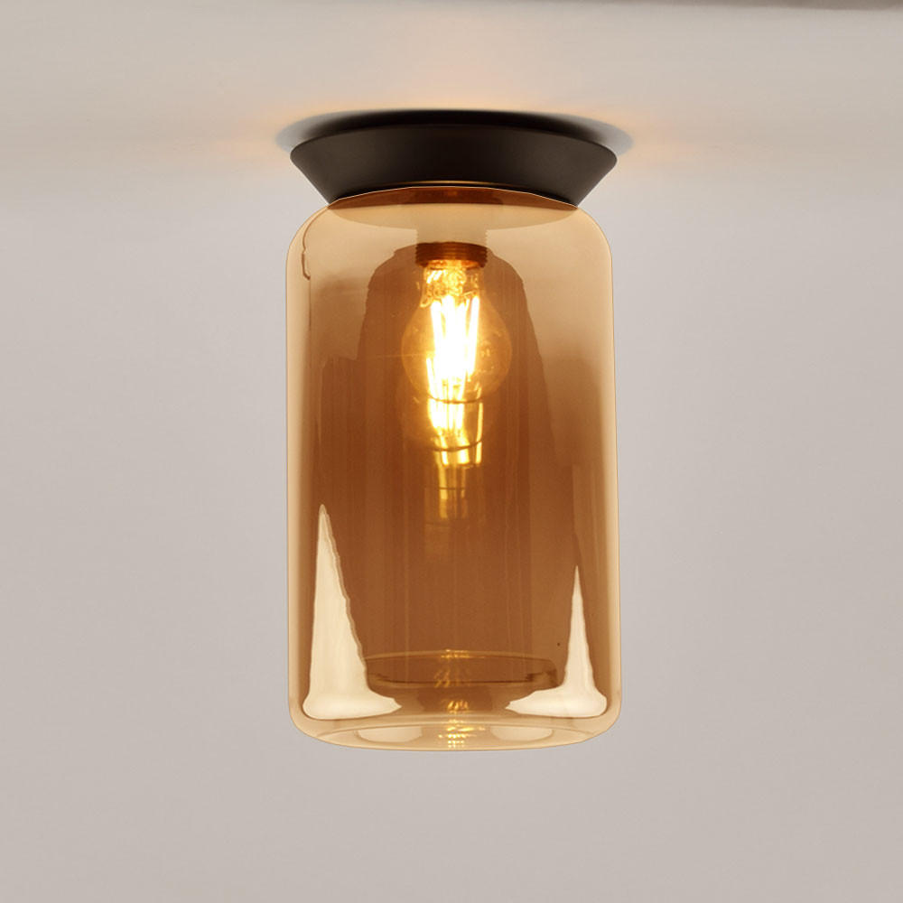 WAND-/DECKENLAMPE Cruet Amber Up (Hoch) - Orange, Glas (17/17/30cm) - s.luce