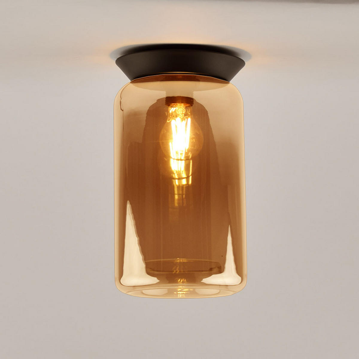 WAND-/DECKENLAMPE Cruet Klar Low (Flach) - Klar, Glas (28/28/14cm) - s.luce