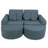 KINDERSOFA, Aesthetic, Pocket Max, Türkis - Türkis, Textil (120/25/60cm) - MeowBaby