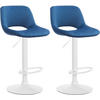 BARHOCKER 2er Set Samt blau - Blau/Weiß, Textil/Metall (42/86/46cm) - CLP