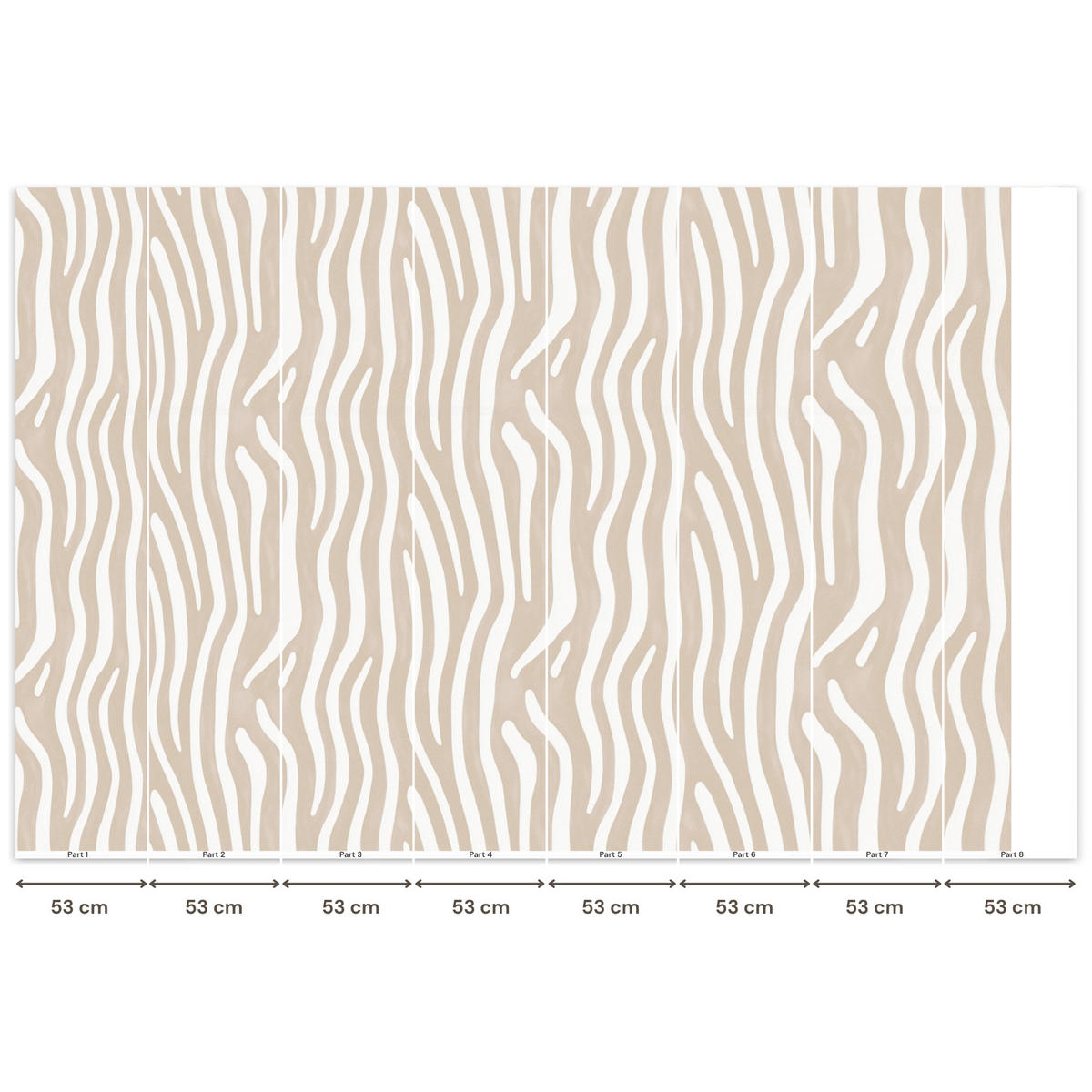 TAPETE - Abstrakt - Zebra - Beige - 400x280 cm - Beige, Papier (400/280cm) - OnlyWow