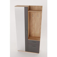 GARDEROBENSCHRANK RAMO 97/195/30 Modern Garderobenschrank Eichefarben - Eichefarben/Graphitfarben, Holzwerkstoff (97/195/30cm) - MASSENO
