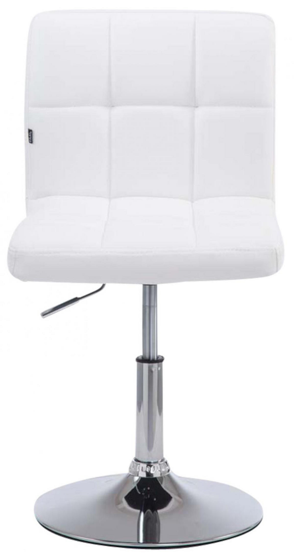 DREHSTUHL 4er Set Lederlook weiß - Chromfarben/Weiß, Textil/Metall (44/74/49cm) - CLP