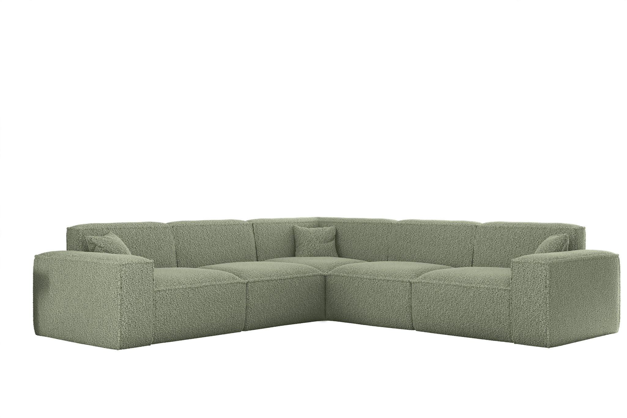 ECKSOFA Celes Premium In Sven - Grün, Holzwerkstoff/Textil (246/246cm) - Fun Möbel