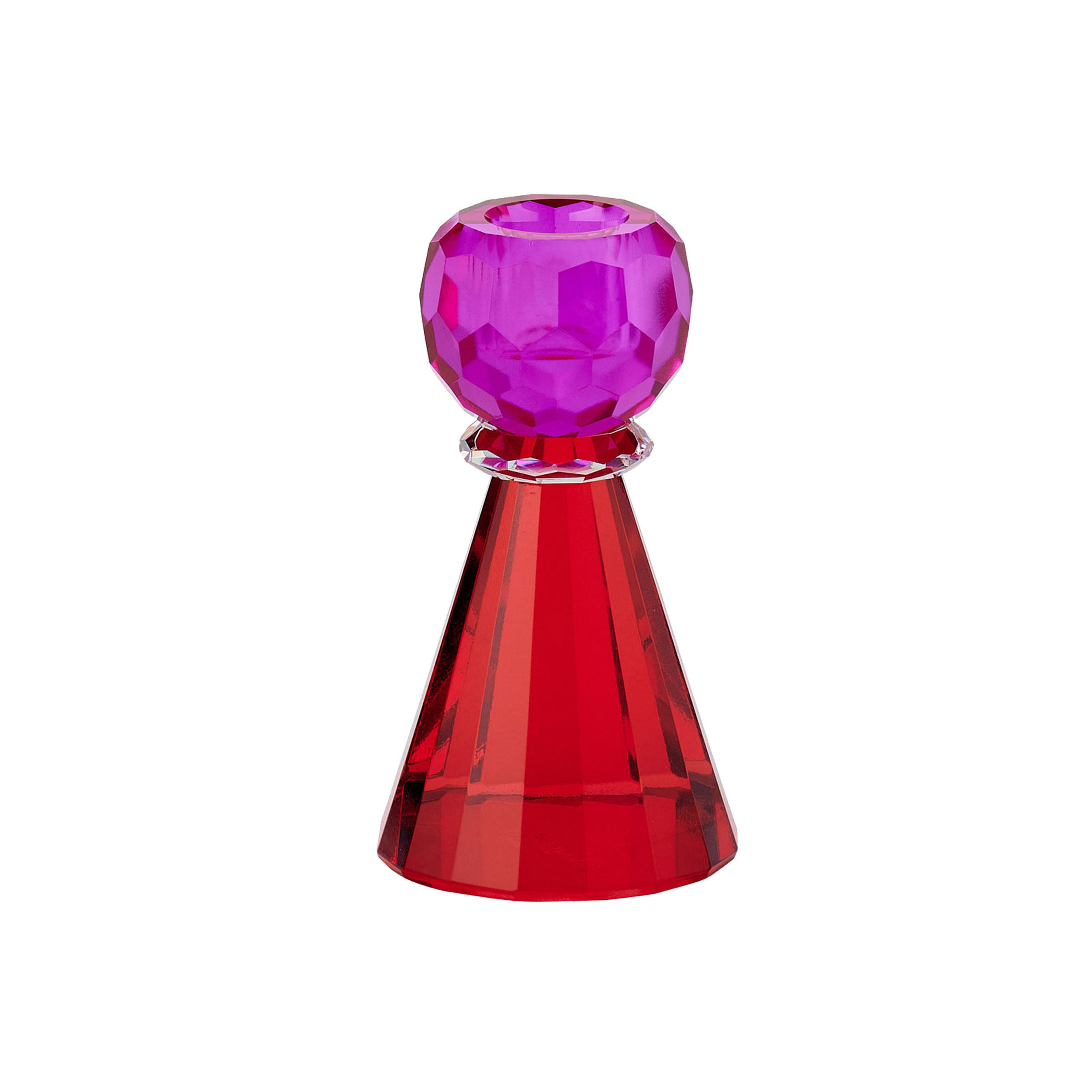 KERZENHALTER Sari Konus, Kristallglas, Pink, Rot, 11.5 cm - Pink, Glas (8/14/6.5cm) - Gift Company