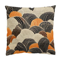 KISSENBEZUG Japanische Wellen Illustration 40/40 cm - Braun, Textil (40/40cm) - Bilderwelten