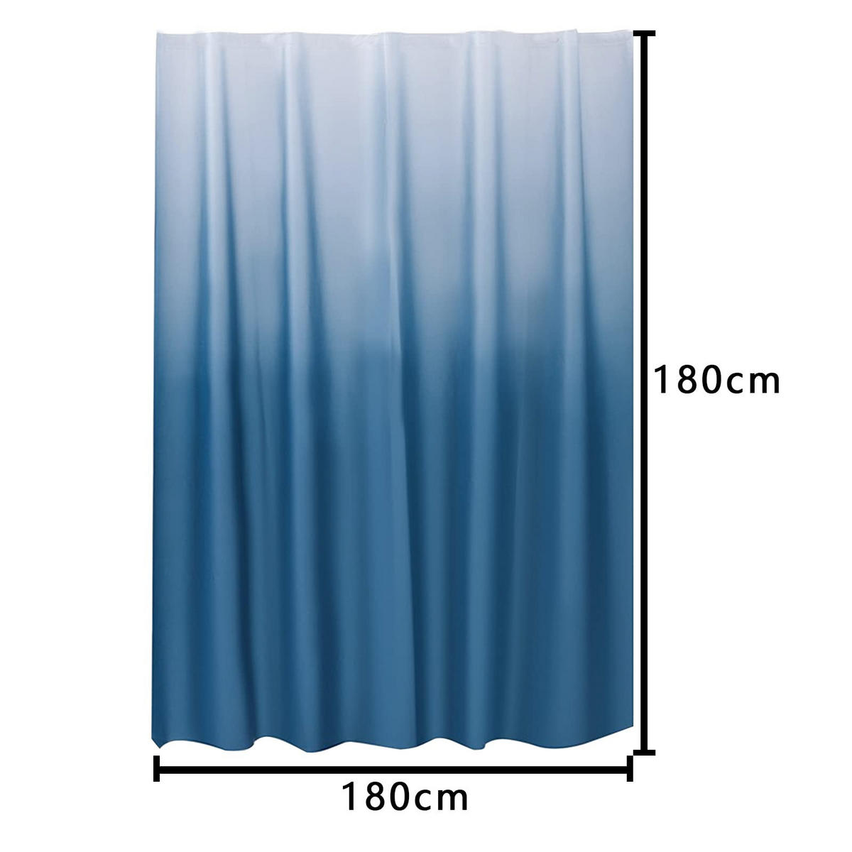 DUSCHVORHANG Dunkelblau PEVA wasserdicht waschbar mit Haken Badezimmer - Blau, Kunststoff (180/180cm) - MCBOSON