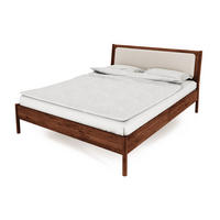 BETT MIT POLSTERKOPFTEIL INA 140x190 Wildeiche - Dunkelbraun, Holz (140/190cm) - byoak
