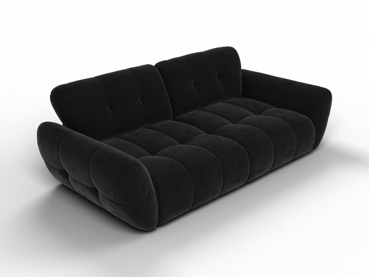BIGSOFA Vannes Chenille Schwarz 272/134/68 cm - Schwarz, Kunststoff/Textil (272/68/134cm) - foamnova