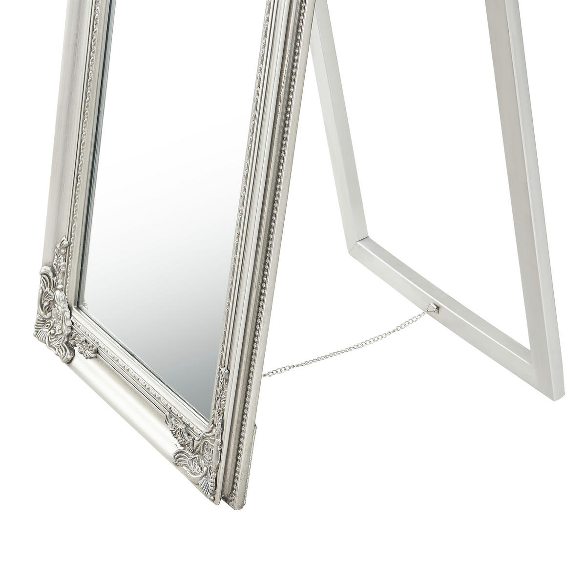 STANDSPIEGEL Arezzo - Silberfarben, Glas/Holz (28.5/160/140cm) - [en.casa]