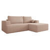 ECKSOFA Mivo Cord, Seite: Rechts - Schwarz/Rosa, Holz/Kunststoff (266/163cm) - MIRJAN24
