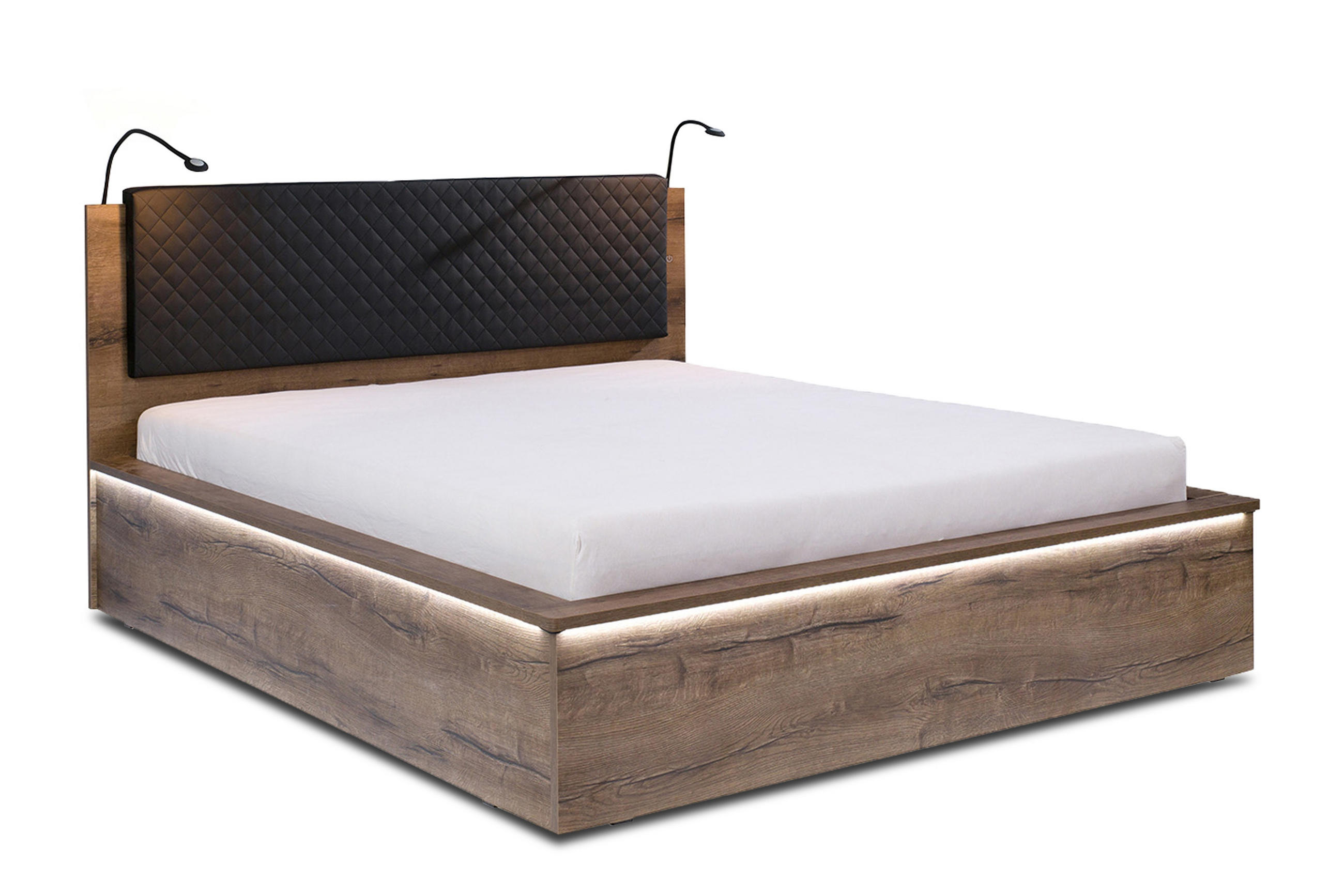 BETTGESTELL MERO mit Bettkasten, Dunkelbraun - Dunkelbraun, Holzwerkstoff - KONSIMO®
