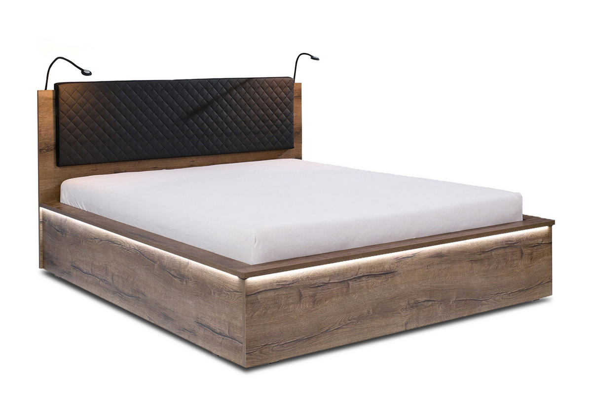 BETTGESTELL MERO mit Bettkasten, Dunkelbraun - Dunkelbraun, Holzwerkstoff - KONSIMO®