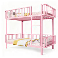 METALL-ETAGENBETT 90*200 mit Schutzgitter, Schwarz-Rosa - Pink, Metall (90/200cm) - FLIEKS