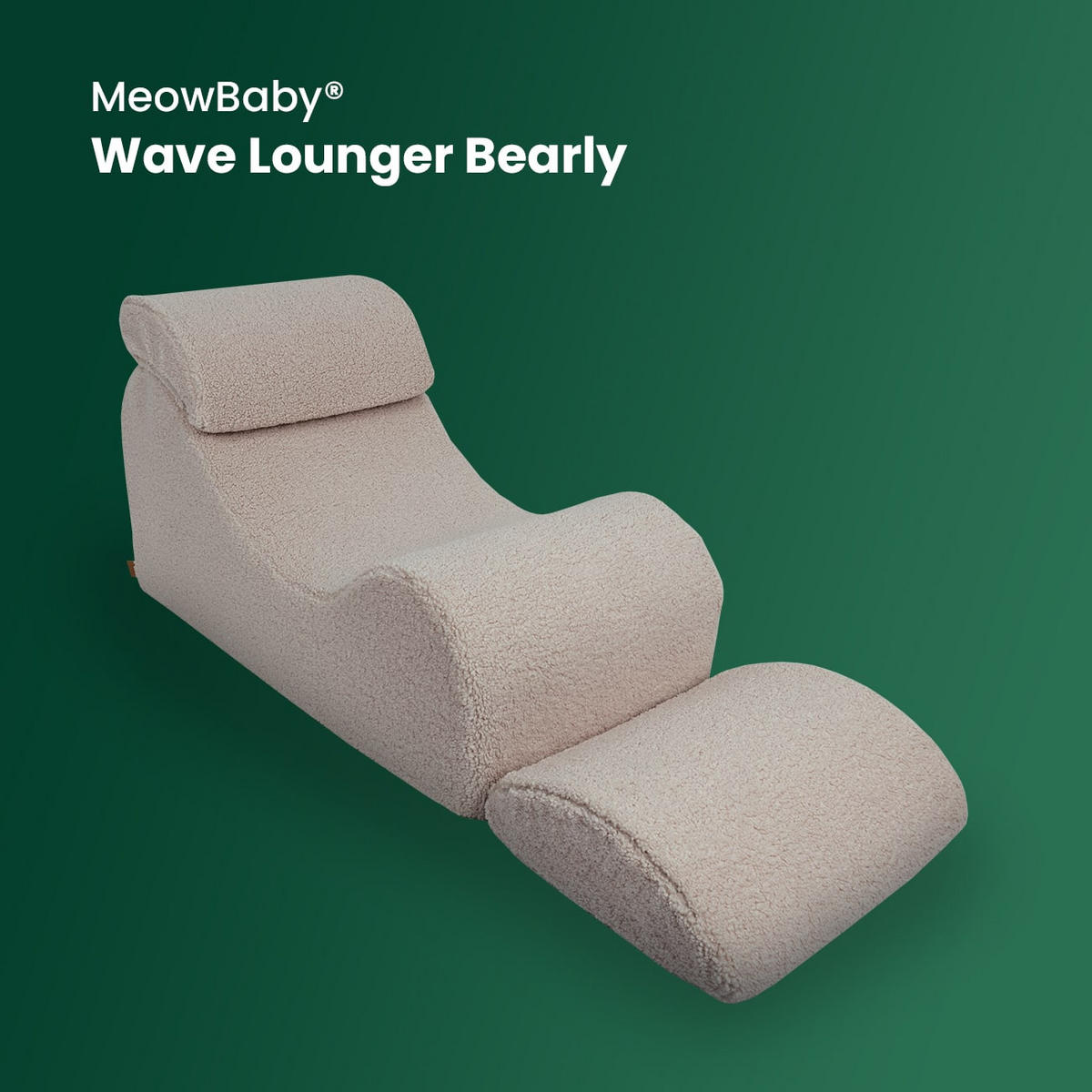 WELLENLIEGE aus Schaumstoff für Kinder, Bearly, Cremig - Creme, Textil (60/55/120cm) - MeowBaby