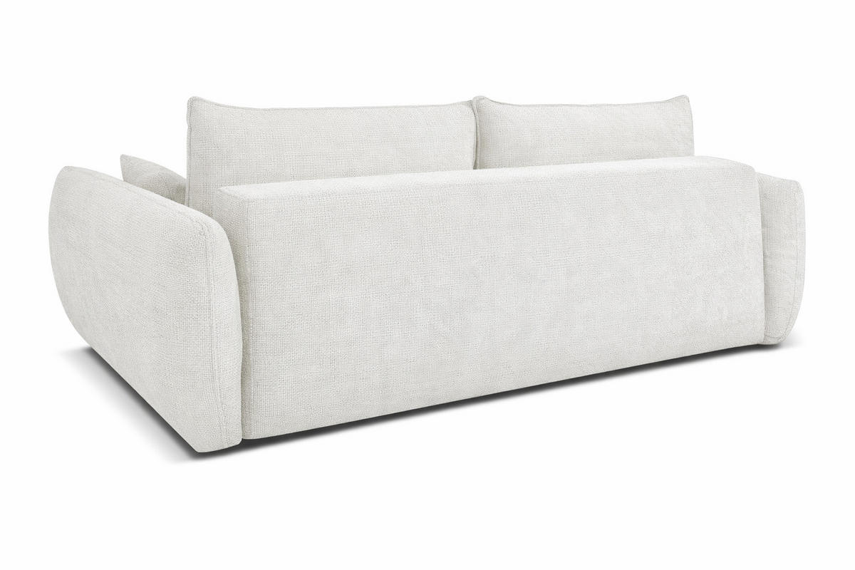 SOFA Mit Schlaffunktion Und Bettkasten, Chenille-Stoff Flow, Ecru, Zephira - Ecru, Holz (238/87/140cm) - Kaiser Möbel