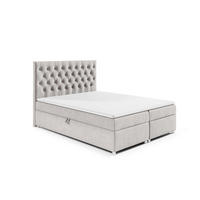 BOXBETT mit Bettkasten Trinity K-14 Bonellfederkern inkl. Topper - Silberfarben, Holz/Holzwerkstoff (180/200cm) - Best For Home