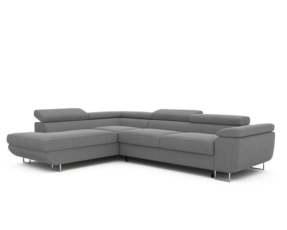 ECKSOFA ANTON mit Schlaffunktion und Bettkasten Dunkelgrau - Dunkelgrau, Holzwerkstoff/Kunststoff (274/203cm) - Idohome