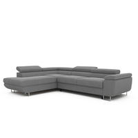 ECKSOFA ANTON mit Schlaffunktion und Bettkasten Dunkelgrau - Dunkelgrau, Holzwerkstoff/Kunststoff (274/203cm) - Idohome