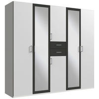 KLEIDERSCHRANK Diver weiß / graphit 225 / 58 / 207cm - Graphitfarben/Weiß, Holz/Holzwerkstoff (225/207/58cm) - Wimex