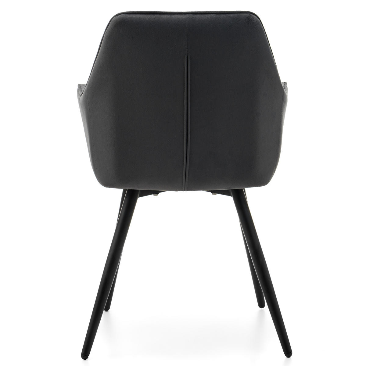 STUHL PASSO gepolstert mit Steppung - grau - Samt Velours - Schwarz/Grau, Textil/Metall (58/87/60cm) - NEW HOME
