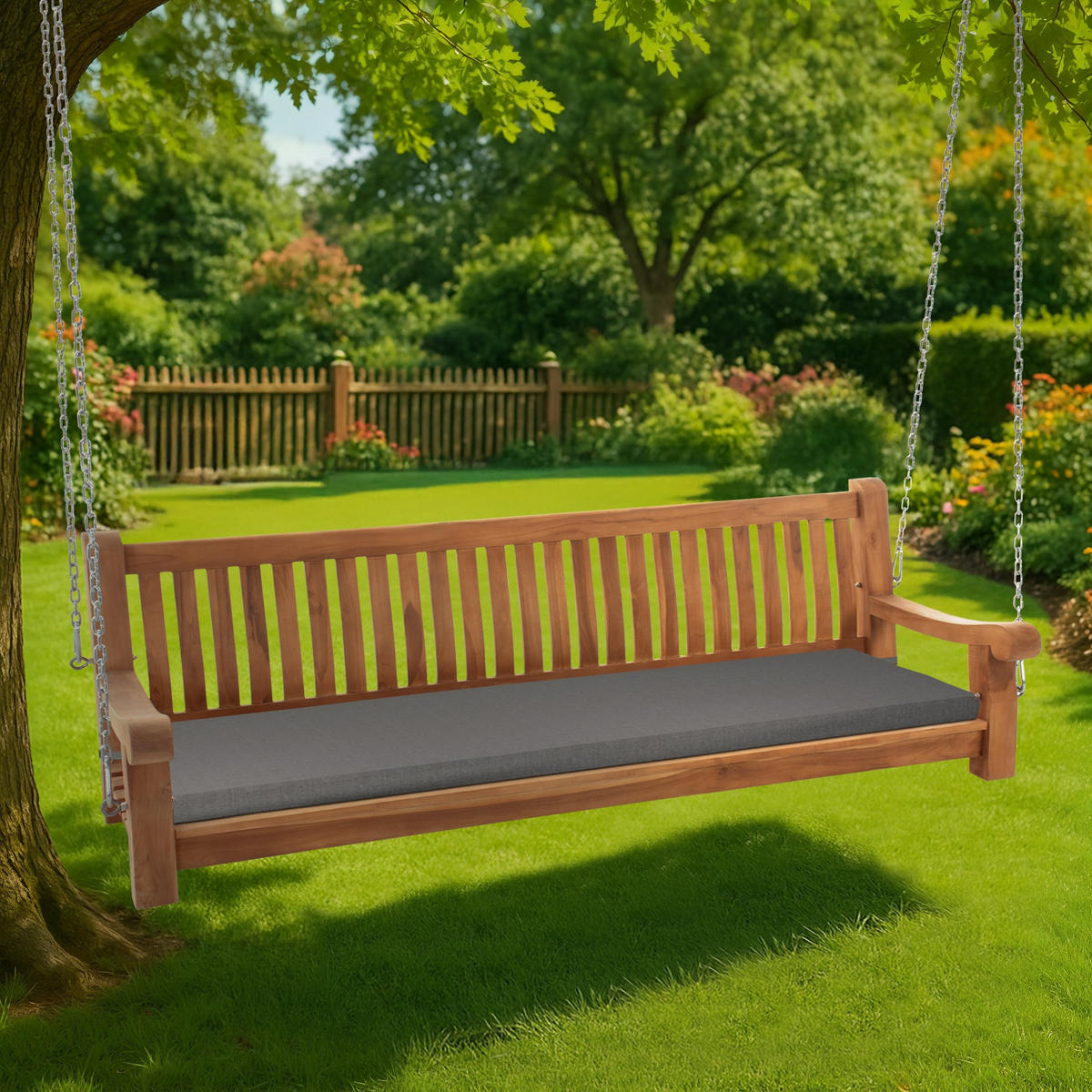 SCHAUKELBANK Muver Holz Dunkelgrau Hängebank - Dunkelgrau, Holz (200/62/70cm) - DELUKE