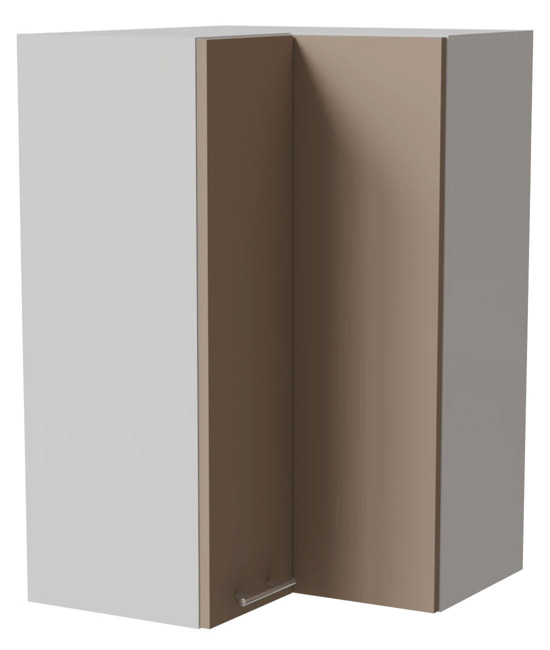 Feldmann-Wohnen Eckhängeschrank Graubraun, Weiß 60x96x60 cm