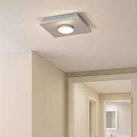 LED DECKENLEUCHTE Metall Silber - Silberfarben, Metall (17/17/4cm)