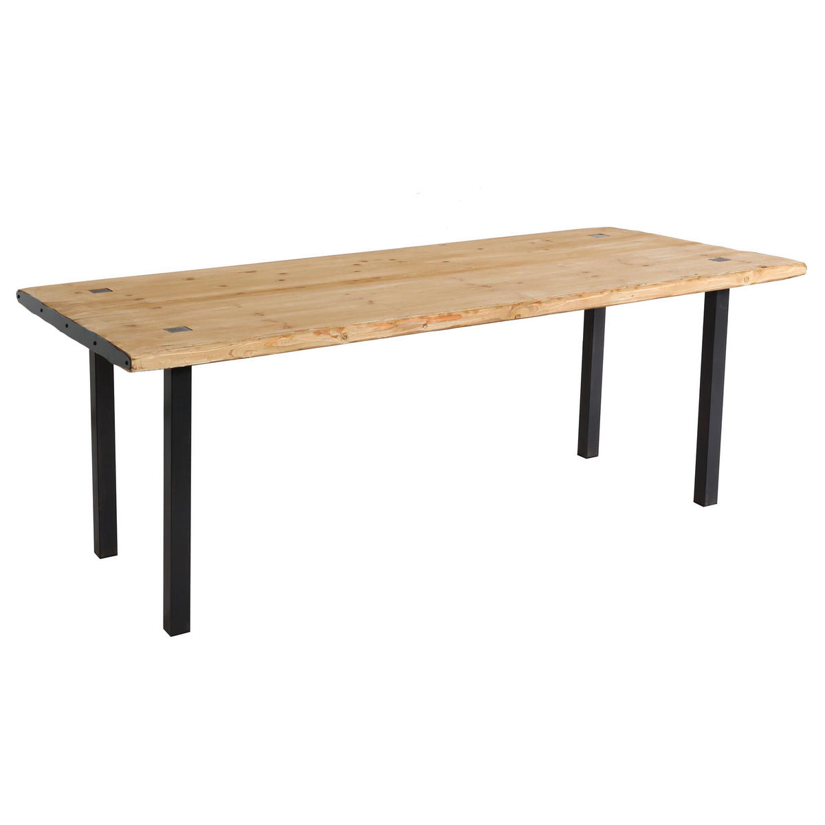 ESSTISCH Braun, Metall - Silberfarben/Braun, Holz (90/200/75cm) - MCW