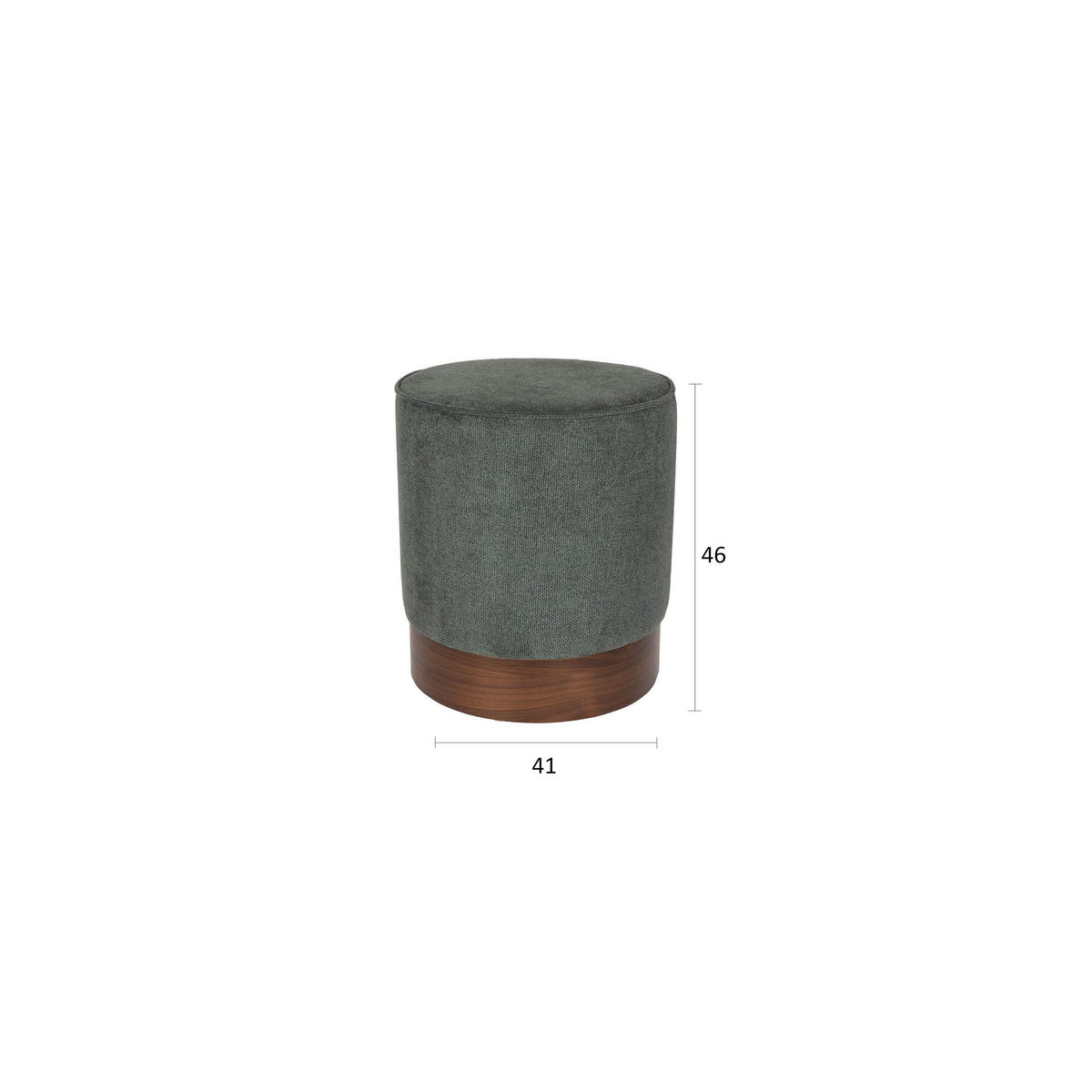 SITZHOCKER Bellevue Grün - Grün, Holz (41/46/41cm) - Dutchbone