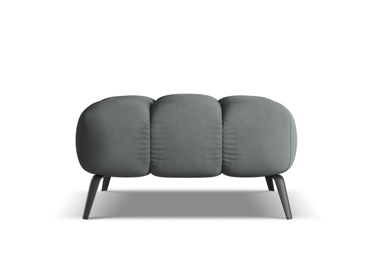 POUF Chenille Stoff Grau - Schwarz/Graphitfarben, Textil/Metall (78/41/60cm) - Makamii