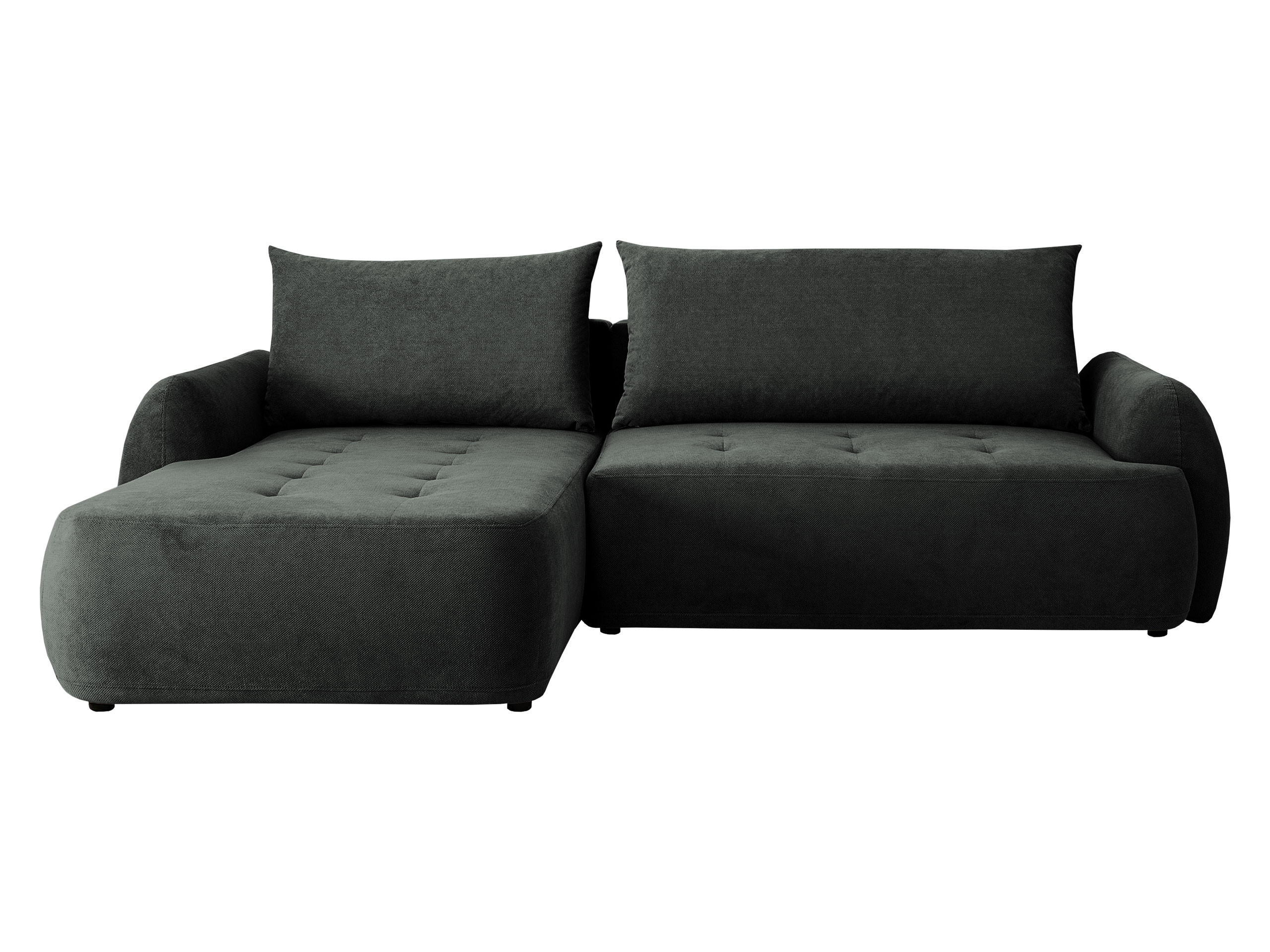 ECKSCHLAFSOFA Bueno II, Seite: Links - Dunkelgrau/Schwarz, Holz/Textil (280/185cm) - MIRJAN24