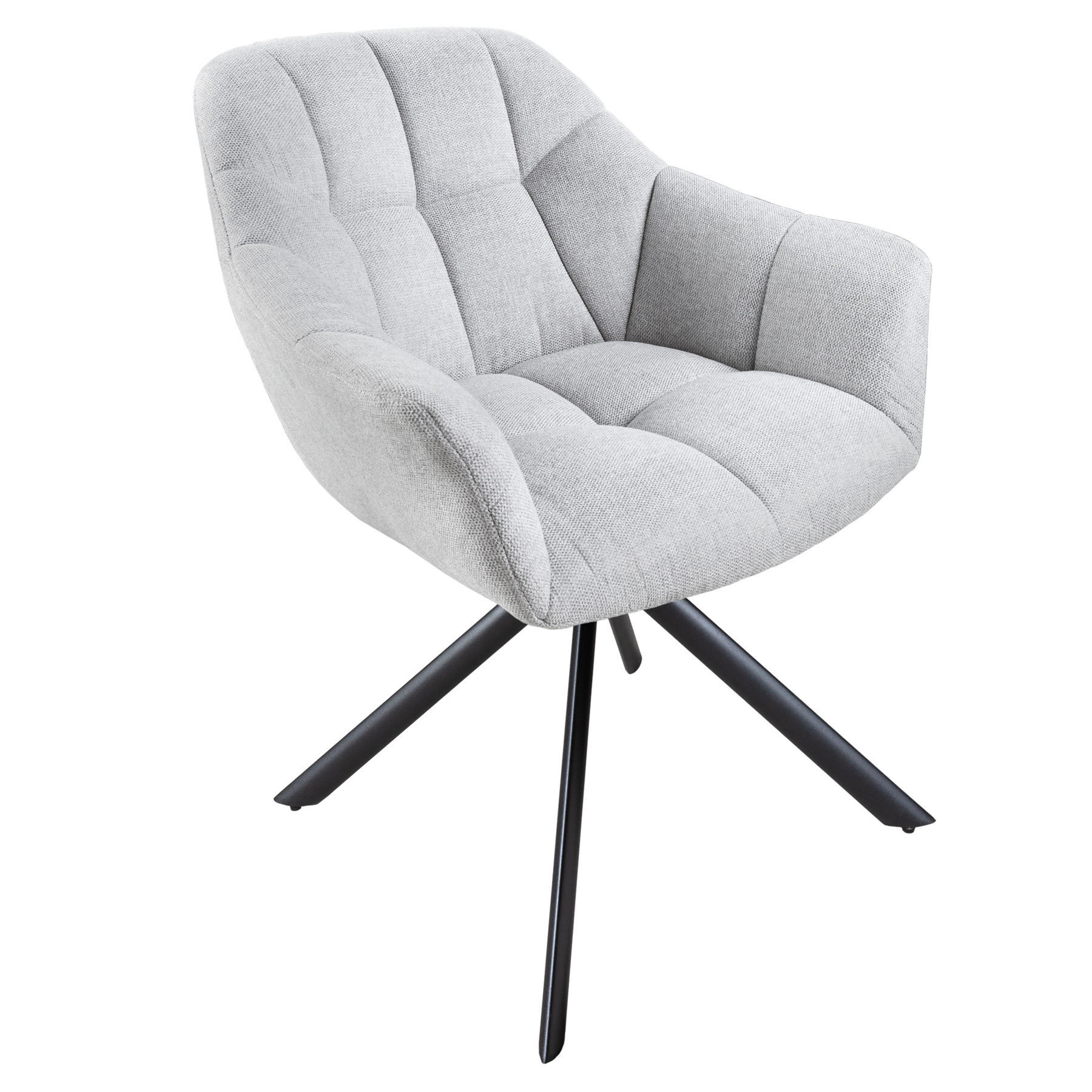 STUHL PAPILLON Strukturstoff Hellgrau 85 cm - Schwarz/Grau, Textil/Metall (65/83/66cm) - riess-ambiente