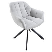 STUHL PAPILLON Strukturstoff Hellgrau 85 cm - Schwarz/Grau, Textil/Metall (65/83/66cm) - riess-ambiente