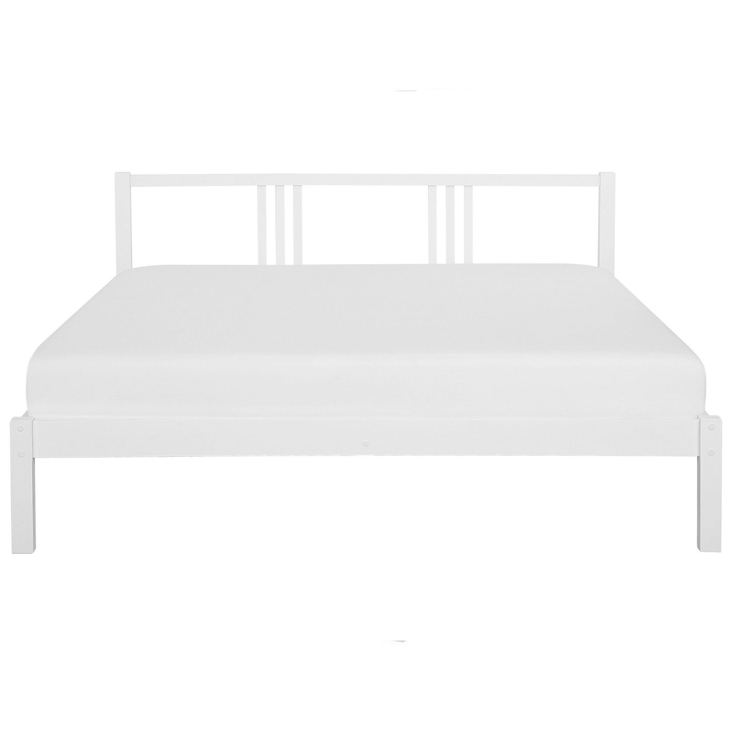 BETT mit Lattenrost 180x200 cm Weiß Vannes - Weiß, Holz (180/200cm) - Beliani