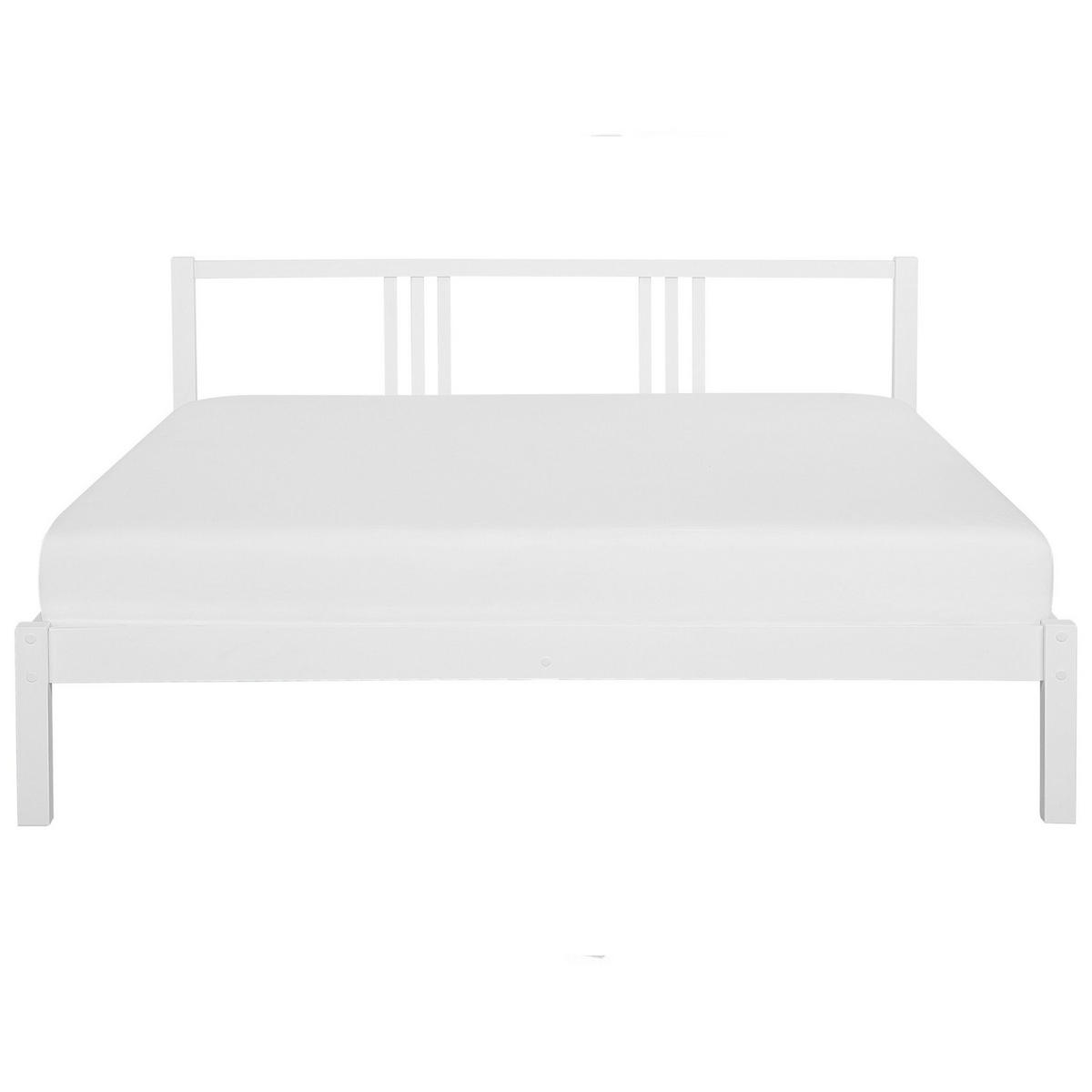 BETT mit Lattenrost 180x200 cm Weiß Vannes - Weiß, Holz (180/200cm) - Beliani