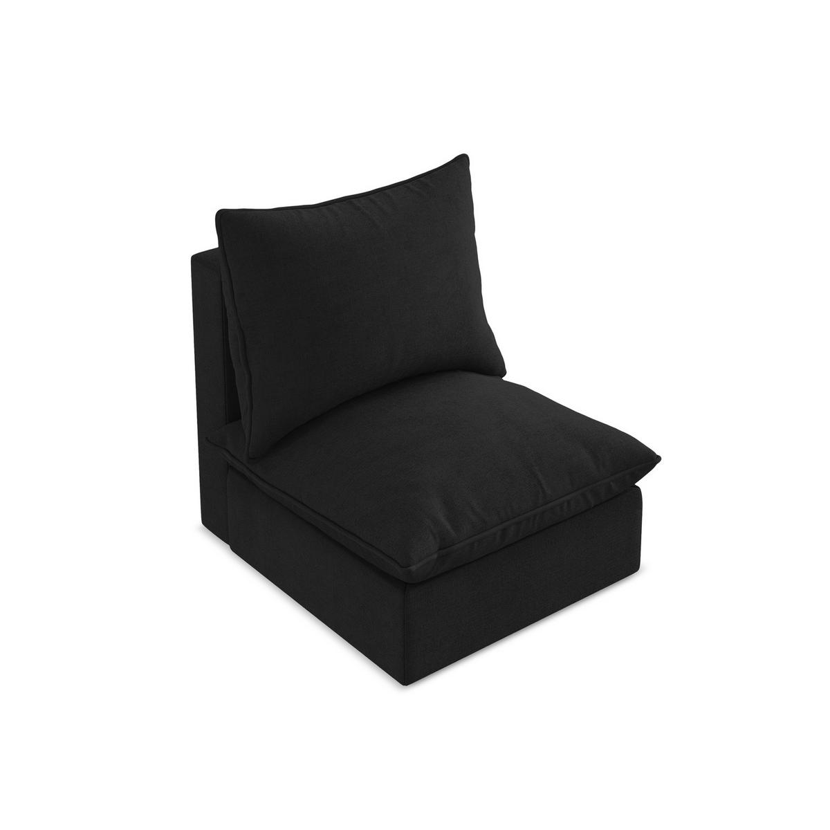 SOFAELEMENT Strukturstoff Schwarz - Schwarz, Holzwerkstoff/Kunststoff (75/77/90cm) - LaMiaSofa