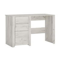 SCHREIBTISCH Emmi in Weißeiche 118,7 x 76,5 x 60 cm - Weiß, Holzwerkstoff (76/118/60cm)