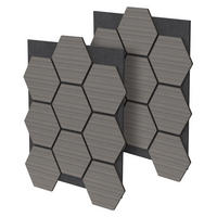 AKUSTIKPANEEL Echtholz 2er Set Grau Hexagon - Grau, Holzwerkstoff (2.1/81.1/66.6cm) - ML-DESIGN