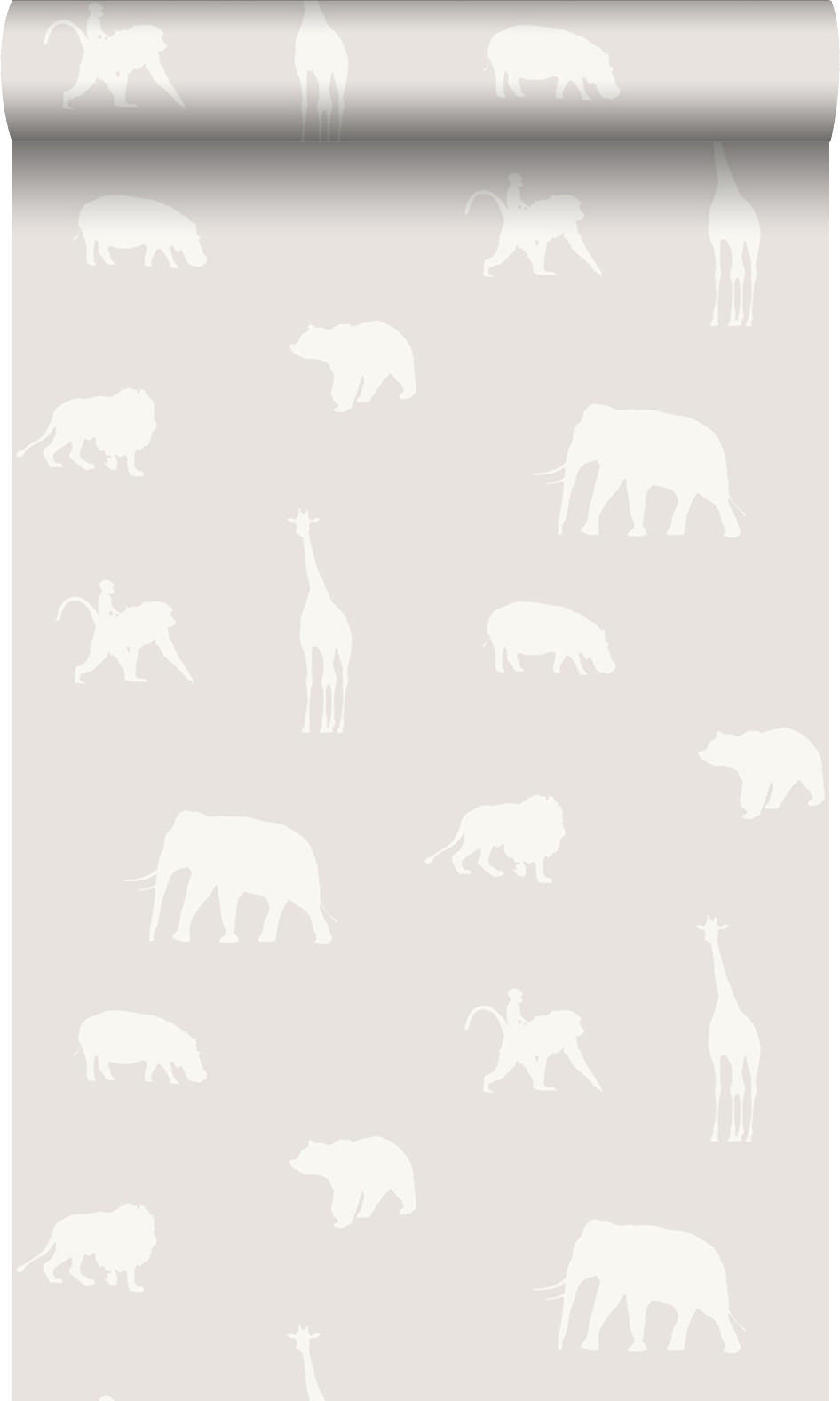 TAPETE Tiere 53 cm x 10.05 m - Grau, Papier (53/0.1cm) - Origin Wallcoverings