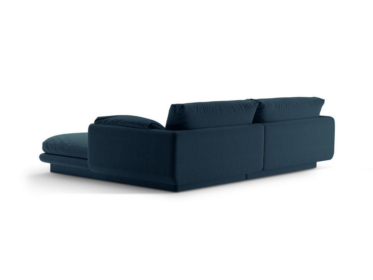 ECKSOFA links Torino aus strukturiertem Stoff marineblau 3 Sitzplätze - Blau, Textil (170/220cm) - Micadoni