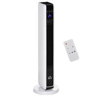 HEIZGERÄT, 2200W, mit Fernbedienung 8-Stunden-Timer, ABS, PA, Weiß+Schwarz - Weiß, Kunststoff (21/73/21cm) - HOMCOM